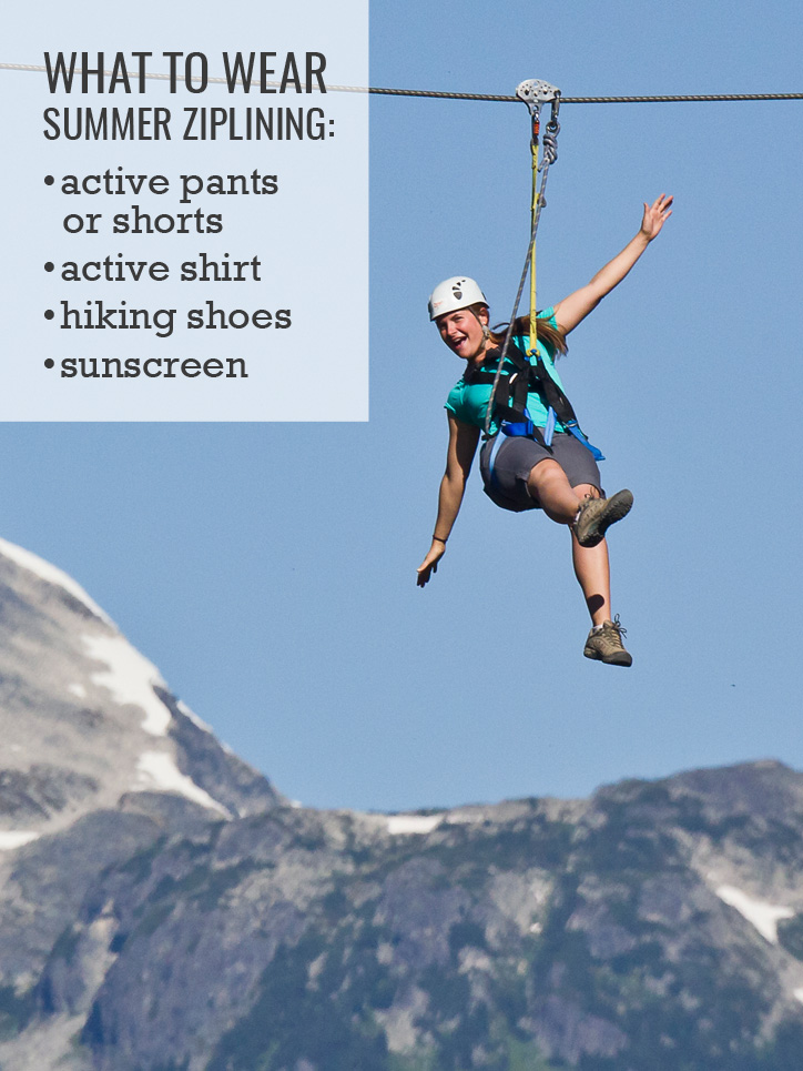 dress for summer ziplining