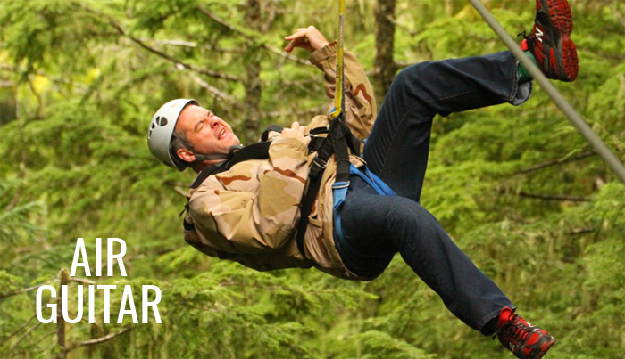 zipline poses airguitar