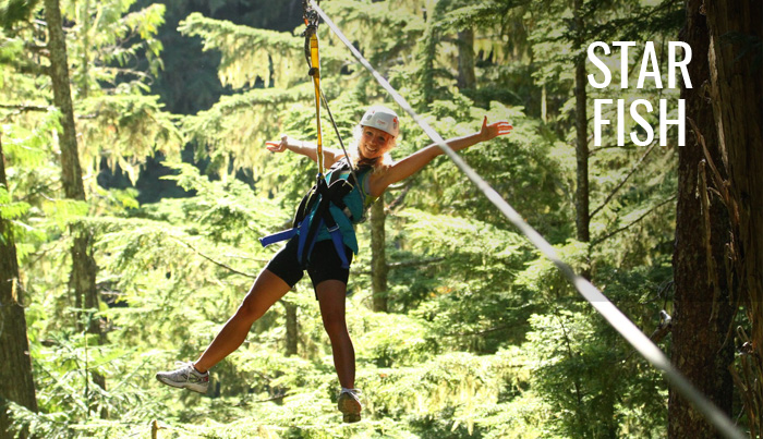 zipline poses starfish